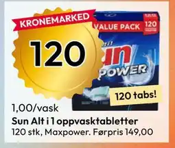 Gigaboks Sun Alt i 1 oppvasktabletter tilbud