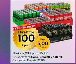 Gigaboks Brusbrett fra Coca-Cola 20 x 330 ml tilbud