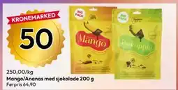 Gigaboks Mango/Ananas med sjokolade 200 g tilbud
