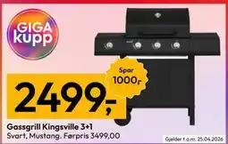 Gigaboks Gassgrill Kingsville 3+1 tilbud