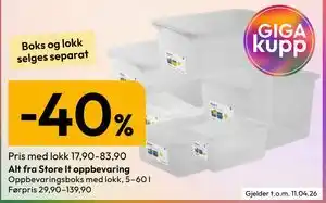 Gigaboks Alt fra Store It oppbevaring tilbud