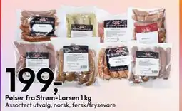 Gigaboks Pølser fra Strøm-Larsen 1 kg tilbud