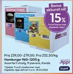 Gigaboks Hamburger 960–1200 g tilbud