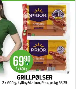 Kiwi PRIOR Grillpølser tilbud