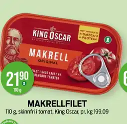 Kiwi King Oscar Makrellfilet tilbud
