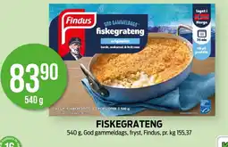 Kiwi Findus Fiskegrateng tilbud
