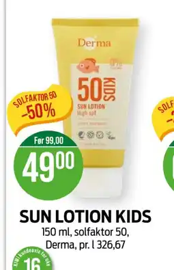 Kiwi Derma Sun lotion kids tilbud