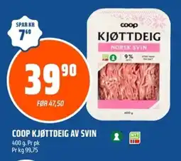 Coop Obs Coop kjøttdeig av svin tilbud