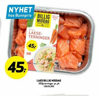 Bunnpris Laks billig middag tilbud