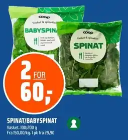 Coop Obs Spinat/babyspinat tilbud