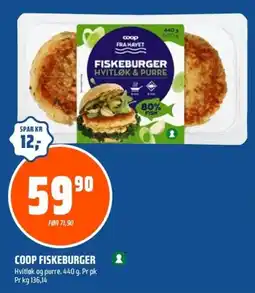 Coop Obs Coop fiskeburger tilbud