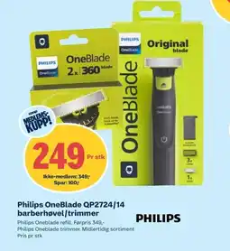 Coop Obs Philips OneBlade QP2724/14 barberhøvel/trimmer tilbud