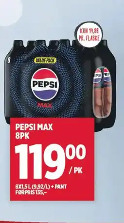 Meny Pepsi Max 8pk tilbud
