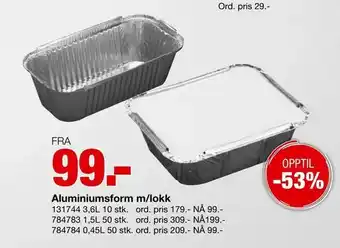 Staples Aluminiumsform m/lokk tilbud