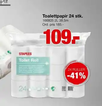 Staples Toalettpapir 24 stk tilbud