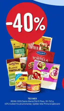 Rema 1000 Tex mex tilbud