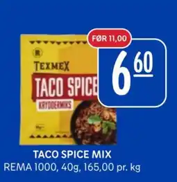Rema 1000 Taco spice mix tilbud