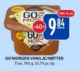 Rema 1000 TINE Go'morgen vanilje/nøtter tilbud