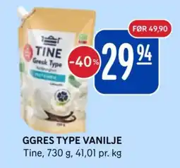 Rema 1000 TINE Ggres type vanilje tilbud
