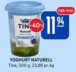 Rema 1000 TINE Yoghurt naturell tilbud