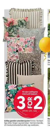 Rusta Ashby garden utendørsputer tilbud