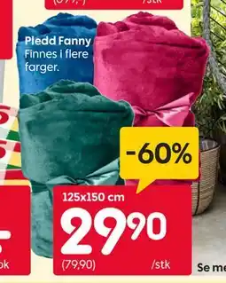 Rusta Pledd Fanny tilbud