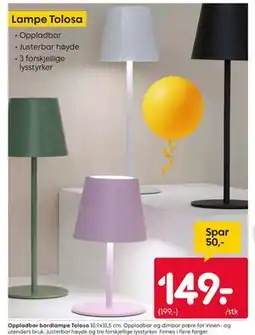 Rusta Oppladbar bordlampe Tolosa tilbud