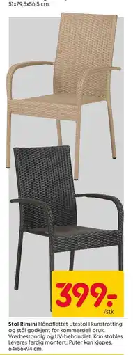 Rusta Stol Rimini tilbud