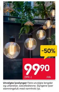 Rusta Utvalgte lysslynger tilbud