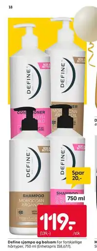 Rusta Define sjampo og balsam tilbud