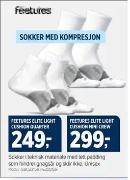 Sport 1 FEETURES ELITE LIGHT CUSHION MINI CREW tilbud