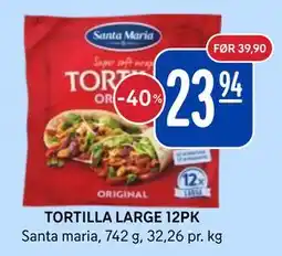 Rema 1000 TORTILLA LARGE 12PK tilbud