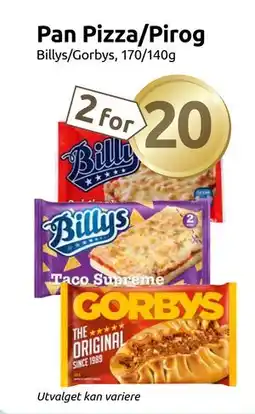 Joker Pan Pizza/Pirog Billys/Gorbys tilbud