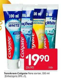 Rusta Tannkrem Colgate tilbud