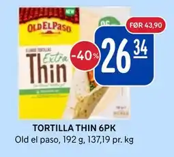 Rema 1000 TORTILLA THIN 6PK tilbud