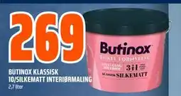 Obs Bygg BUTINOX KLASSISK 10/SILKEMATT INTERIØRMALING tilbud