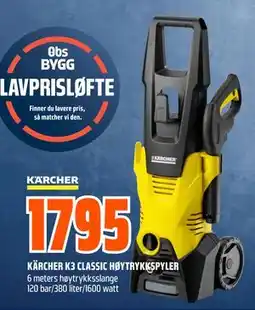 Obs Bygg KÄRCHER K3 CLASSIC HØYTRYKKSPYLER tilbud