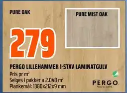 Obs Bygg PERGO LILLEHAMMER 1-STAV LAMINATGULV tilbud