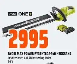 Obs Bygg RYOBI MAX POWER RY36HT60A-140 HEKKSAKS tilbud