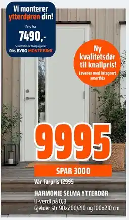Obs Bygg HARMONIE SELMA YTTERDØR tilbud