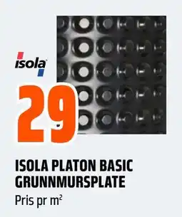 Obs Bygg ISOLA PLATON BASIC GRUNNMURSPLATE tilbud