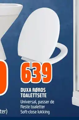 Obs Bygg DUXA RØROS TOALETTSETE tilbud