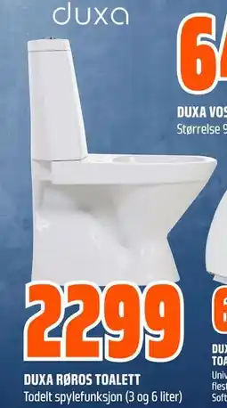 Obs Bygg DUXA RØROS TOALETT tilbud