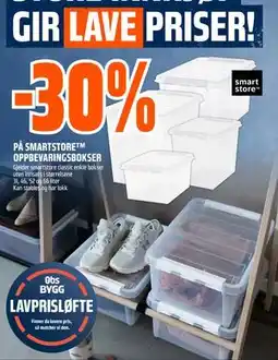 Obs Bygg 30% PÅ SMARTSTORE OPPBEVARINGSBOKSER tilbud