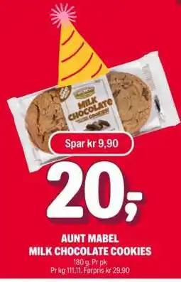 Coop Extra AUNT MABEL MILK CHOCOLATE COOKIES tilbud