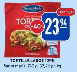 Rema 1000 Santa Maria Tortilla large 12pk tilbud
