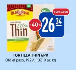 Rema 1000 Old el paso Tortilla thin 6pk tilbud