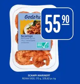 Rema 1000 Scampi marinert tilbud