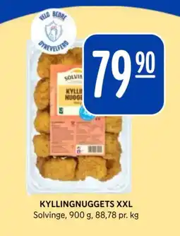 Rema 1000 SOLVINGE Kyllingnuggets xxl tilbud