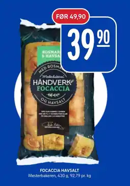 Rema 1000 MESTERBAKEREN Focaccia havsalt tilbud